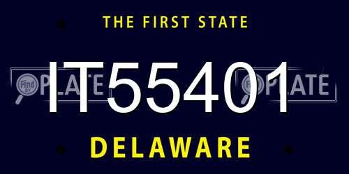 IT55401 Delaware License Plate