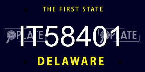 IT58401 Delaware License Plate