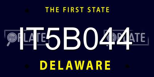 IT5B044 Delaware License Plate