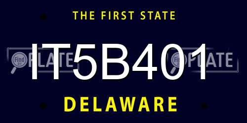 IT5B401 Delaware License Plate