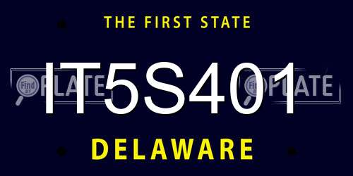 IT5S401 Delaware License Plate