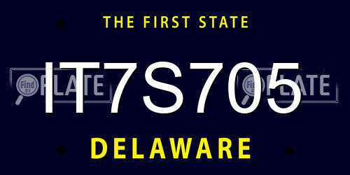 IT7S705 Delaware License Plate