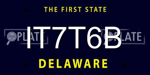 IT7T6B Delaware License Plate