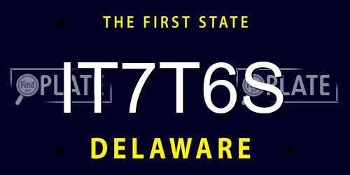 IT7T6S Delaware License Plate