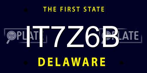 IT7Z6B Delaware License Plate