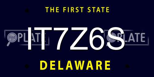 IT7Z6S Delaware License Plate