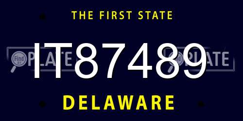 IT87489 Delaware License Plate