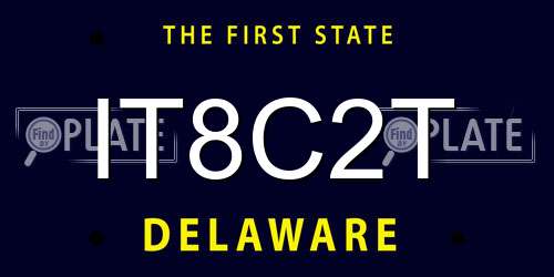 IT8C2T Delaware License Plate