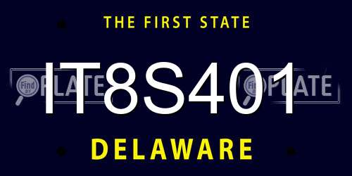 IT8S401 Delaware License Plate