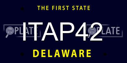 ITAP42 Delaware License Plate