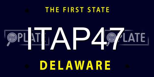 ITAP47 Delaware License Plate
