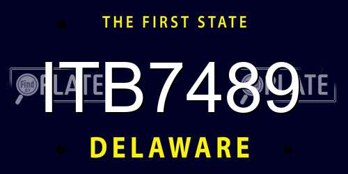 ITB7489 Delaware License Plate