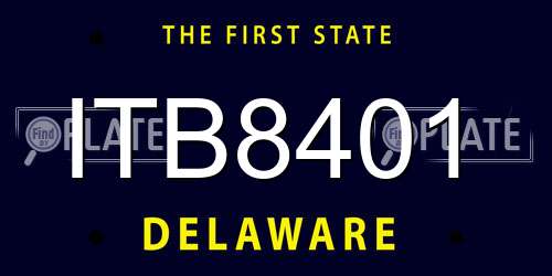 ITB8401 Delaware License Plate