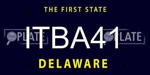 ITBA41 Delaware License Plate