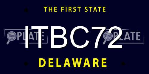 ITBC72 Delaware License Plate
