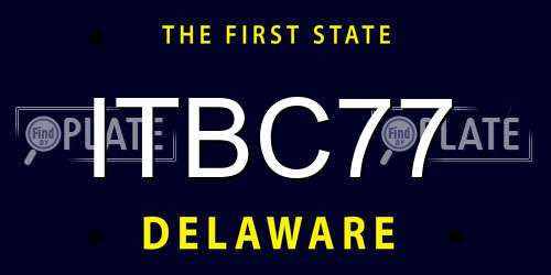 ITBC77 Delaware License Plate