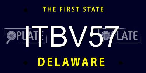 ITBV57 Delaware License Plate