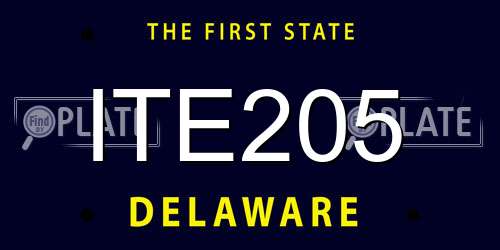 ITE205 Delaware License Plate