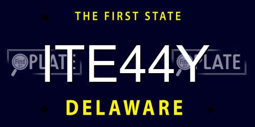 ITE44Y Delaware License Plate