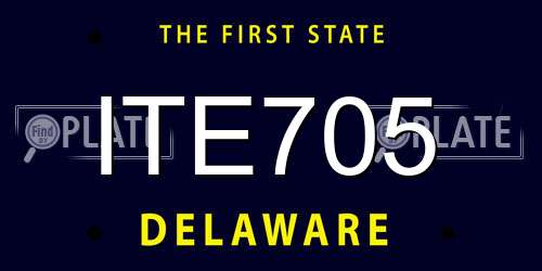 ITE705 Delaware License Plate