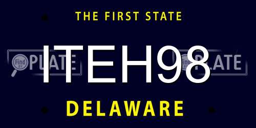 ITEH98 Delaware License Plate