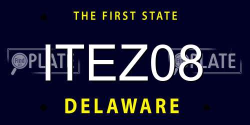 ITEZ08 Delaware License Plate