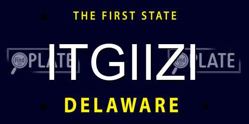 ITGIIZI Delaware License Plate
