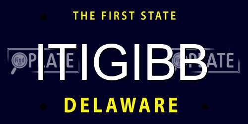 ITIGIBB Delaware License Plate