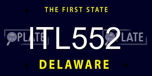 ITL552 Delaware License Plate