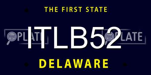 ITLB52 Delaware License Plate
