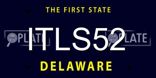 ITLS52 Delaware License Plate