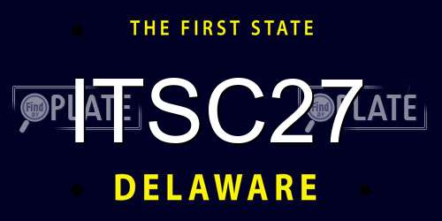 ITSC27 Delaware License Plate