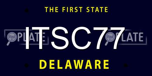 ITSC77 Delaware License Plate
