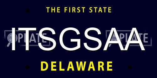 ITSGSAA Delaware License Plate