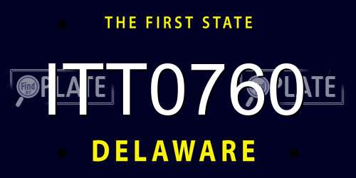 ITT0760 Delaware License Plate