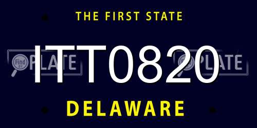 ITT0820 Delaware License Plate
