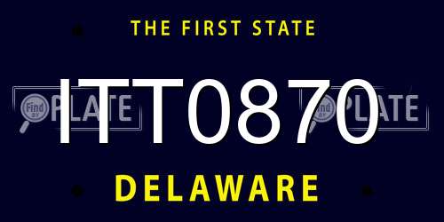 ITT0870 Delaware License Plate