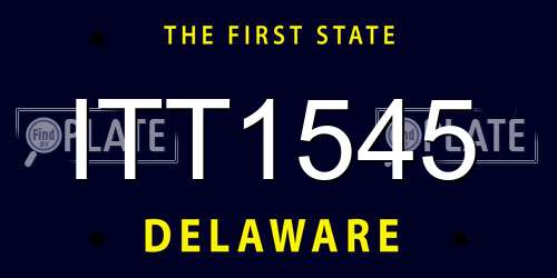 ITT1545 Delaware License Plate