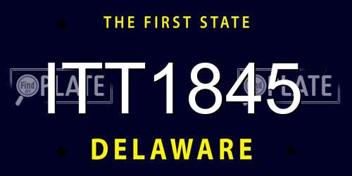 ITT1845 Delaware License Plate