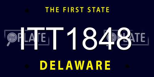 ITT1848 Delaware License Plate