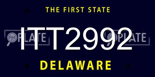 ITT2992 Delaware License Plate
