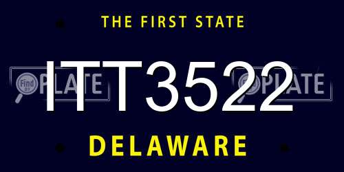 ITT3522 Delaware License Plate