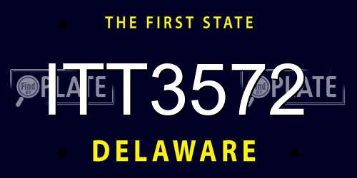 ITT3572 Delaware License Plate