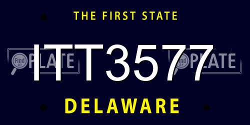 ITT3577 Delaware License Plate