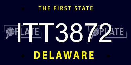 ITT3872 Delaware License Plate