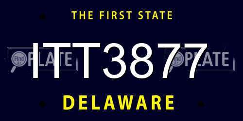 ITT3877 Delaware License Plate