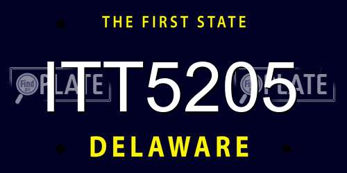 ITT5205 Delaware License Plate