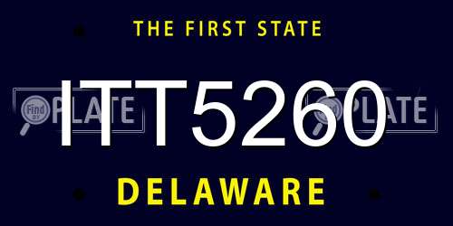 ITT5260 Delaware License Plate