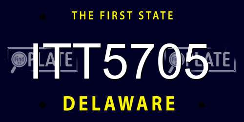 ITT5705 Delaware License Plate
