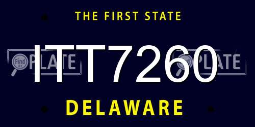 ITT7260 Delaware License Plate